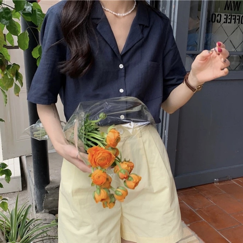 [ẢNH THẬT] Áo sơ mi đũi cổ vest Ulzzang