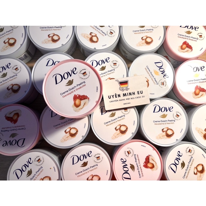 Tẩy da chết Dove Tẩy tế bào chết body Dove creme dusch peeling và exfoliating body scrub