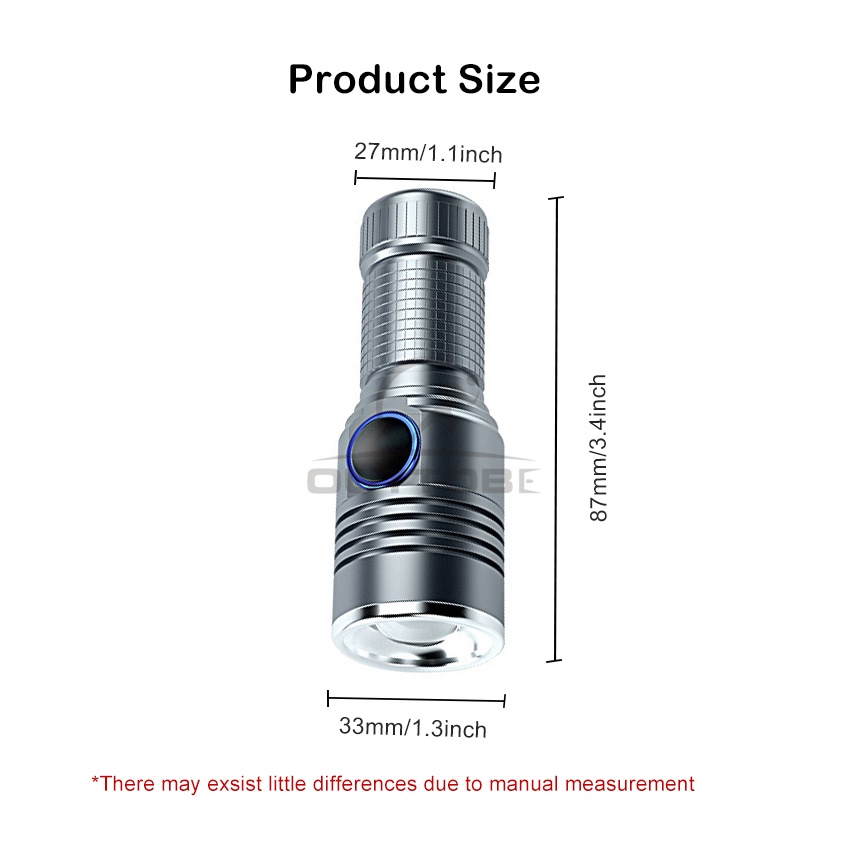 Đèn Pin LED Mini Bỏ Túi Chống Thấm Nước 1000m Siêu Sáng Tiện Dụng Mang Theo Du Lịch / Leo Núi