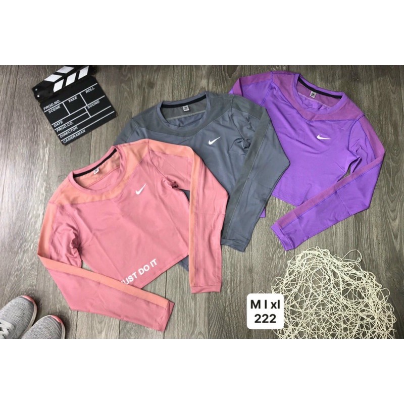 ÁO CROPTOP TAY DÀI PHỐI LƯỚI MẪU MỚI VỀ TẬP GYM/Yoga❤️ có hình mẫu mặc ❤️