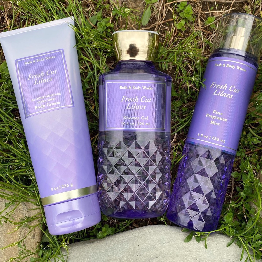 FRESH CUT LILACS | Bst Faceted | Bộ Sản Phẩm Gel Tắm Dưỡng Thể Xịt Thơm Toàn Thân Bath &amp; Body Works