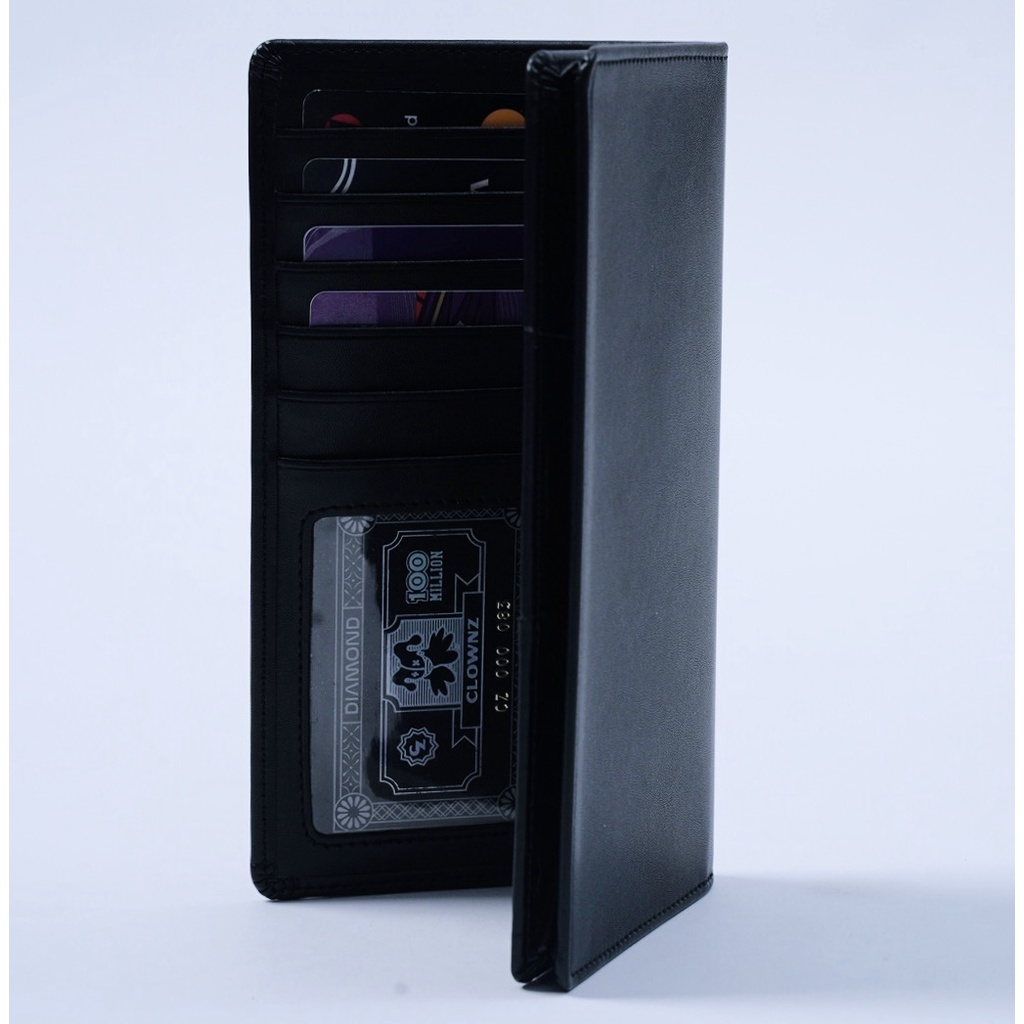 Ví da dáng đứng local brand Clownz new logo long wallet unisex, bóp nam cao cấp chính hãng