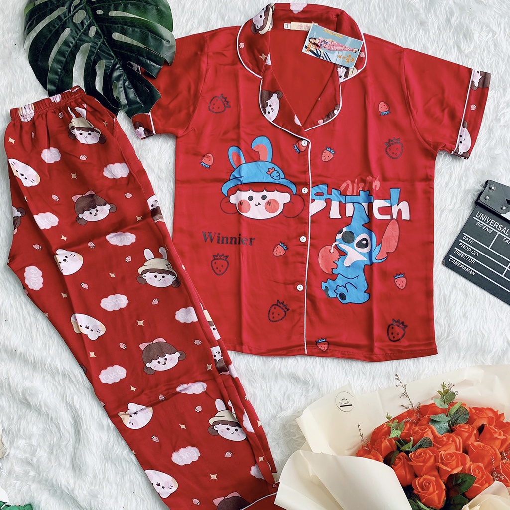 Bộ pizama Chât Satin Phối - Nhiều Mẫu Đẹp, Đa Dạng, Chất Bao Mát | BigBuy360 - bigbuy360.vn