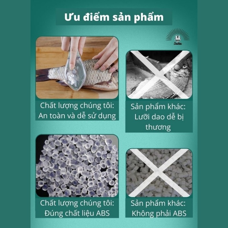 Đánh Vảy Cá Tiện Dụng Chống Vảy Bắn Tung Tóe Khắp Nơi BUGU