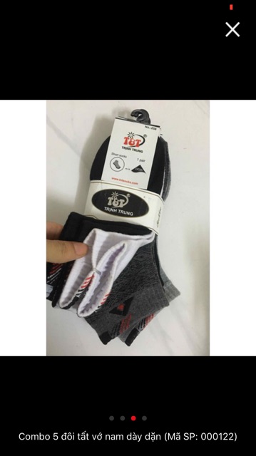 Sét 5 đôi tất/vớ nam cổ ngắn dày đẹp