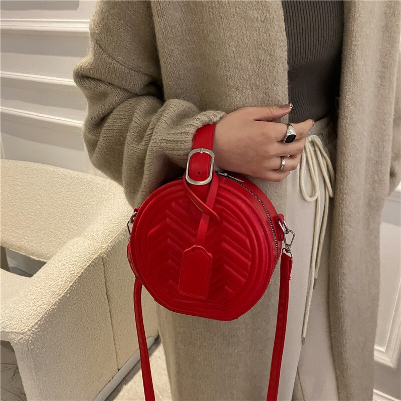 JASMIN NOIR  Túi xách đeo vai  hình tròn phong cách retro thời trang cho nữ
