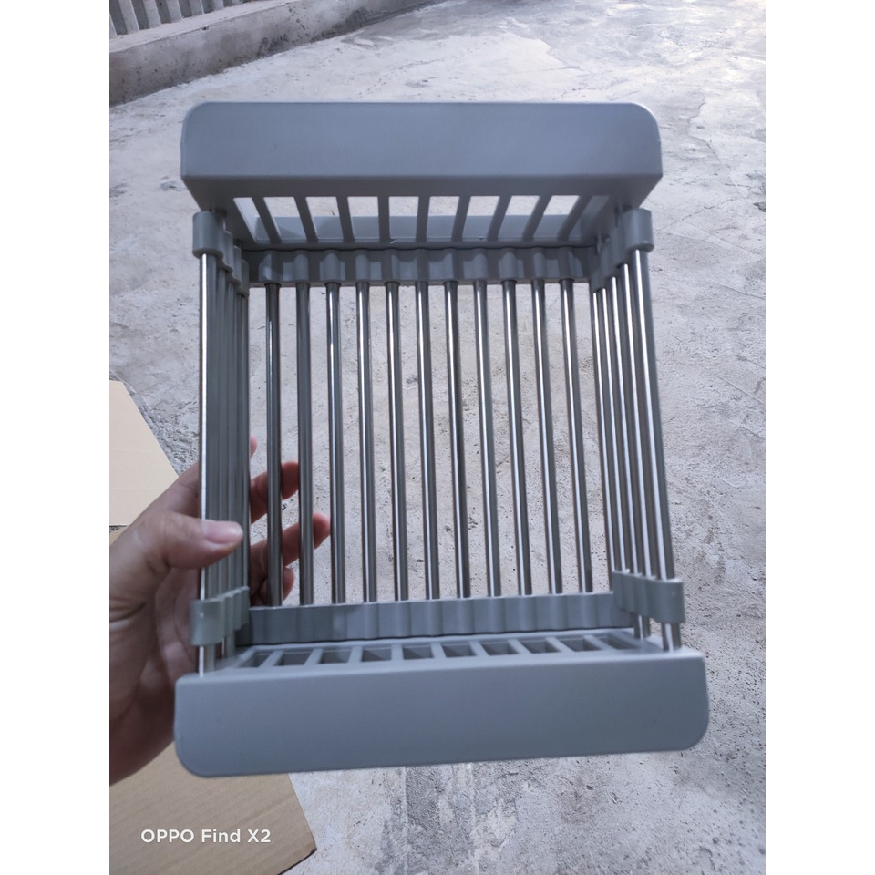 Rổ rút đa năng đựng trái cây thực phẩm inox 100% lắp vừa các chậu rửa chén bát
