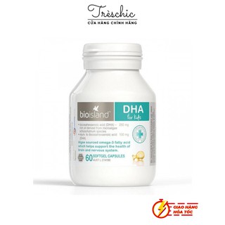 Viên uống bổ sung dha cho trẻ em bioisland dha kids 60 viên