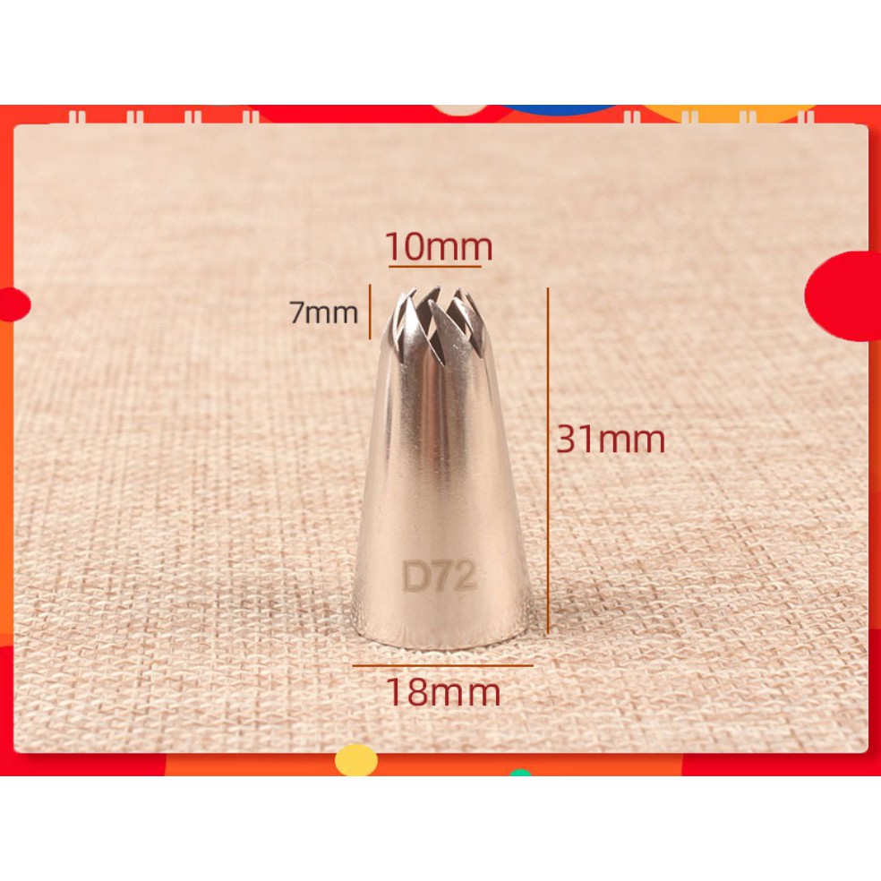 Đui / đuôi đúc xoắn D72 ⚡ CAO CẤP ⚡ đui bắt kem giúp dễ dàng tạo hình cho các loại bánh thêm bắt mắt