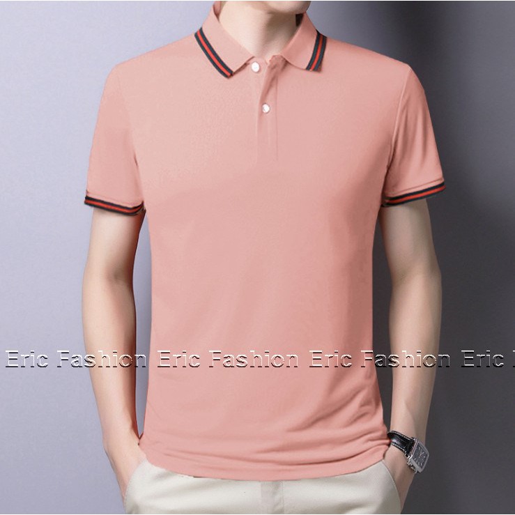 Áo polo nam nữ Eric Fashion, áo thun nam nữ cộc tay form rộng thể thao, áo phông cặp có cổ tay lỡ đẹp xịn