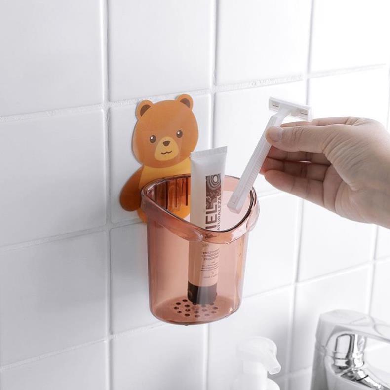 [Kho sỉ]  Giá Đỡ Bàn Chải Đánh Răng❤️️FREESHIP❤️️Gắn Tường Hình Gấu Dễ Thương