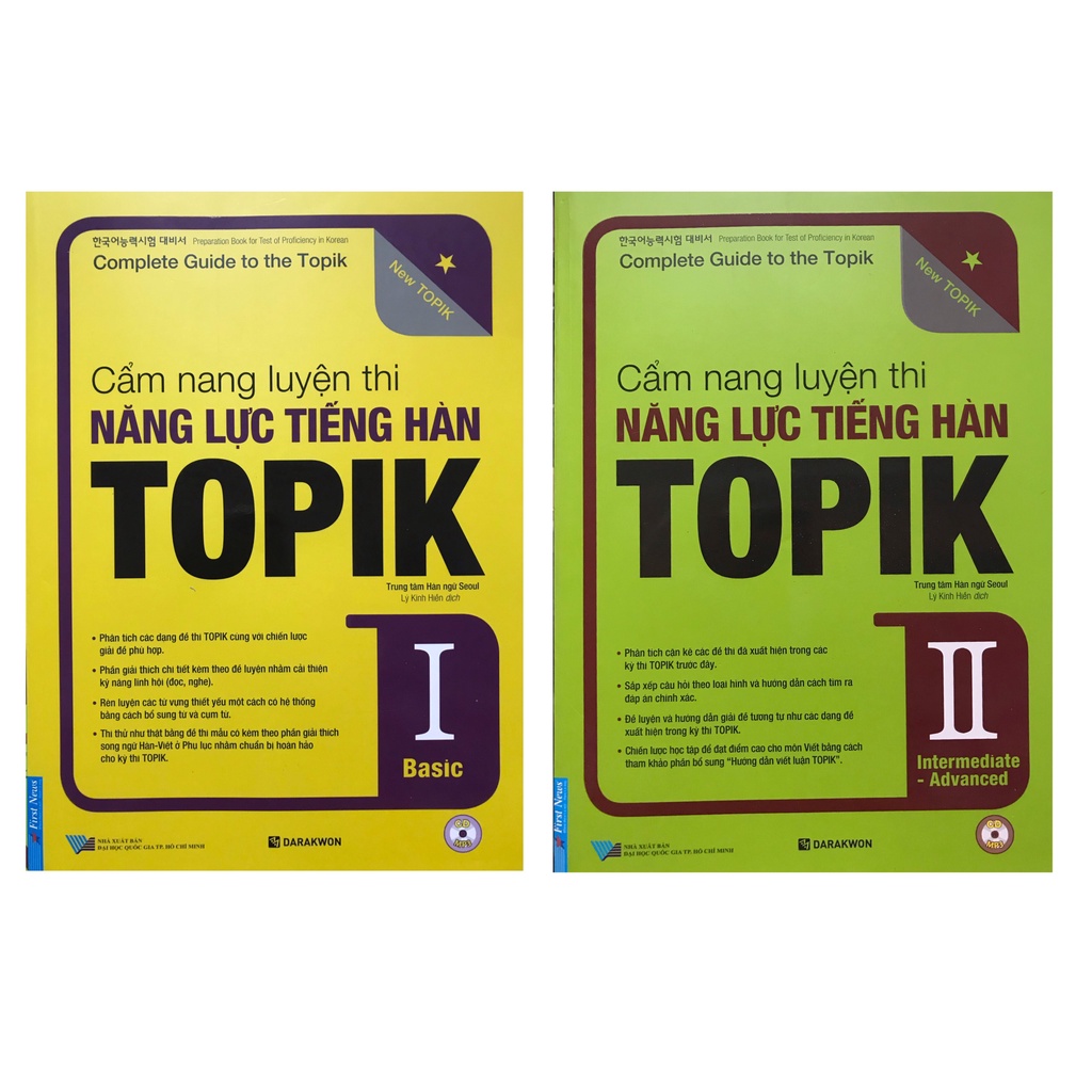 Sách - Combo Cẩm nang luyện thi năng lực tiếng Hàn TOPIK I + II