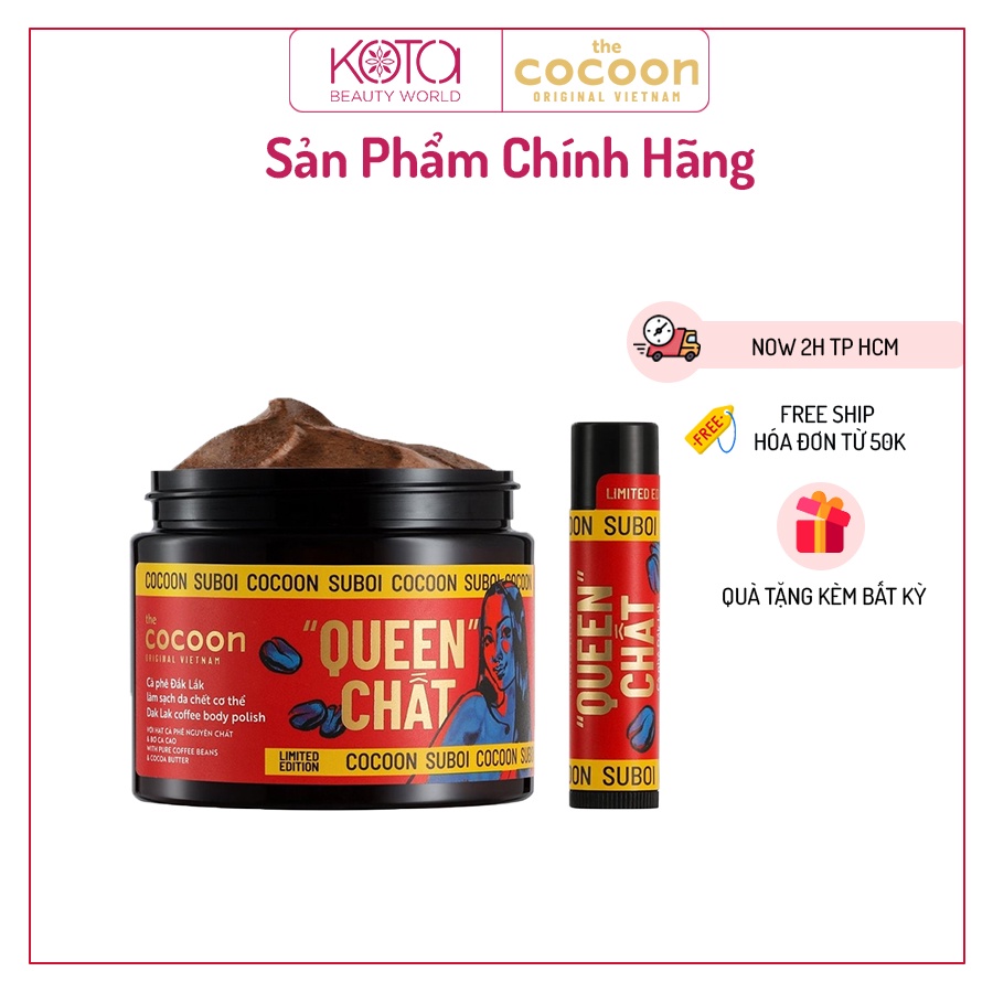 Combo Làm Sạch Da Chết cà phê Đắk Lắk Suboi Cocoon (Body & Lip)