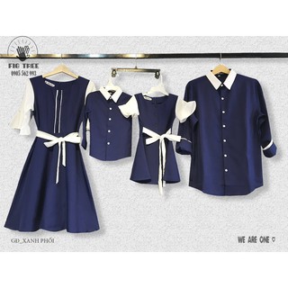 SÉT GIA ĐÌNH XANH PHỐI TRẮNG THỜI TRANG ( kèm video cận cảnh)