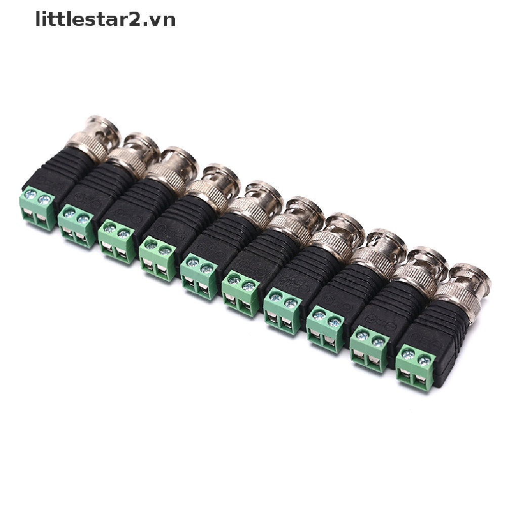 Bộ chuyển đổi 10 đầu cắm Coax CAT5 sang cáp đồng trục BNC cho camera CCTV video Balun {littlestar2.vn}