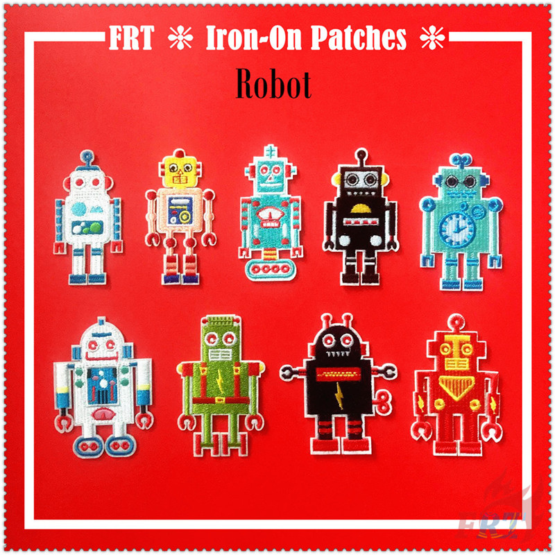 1 Sticker Ủi Thêu Hình Rô Bốt