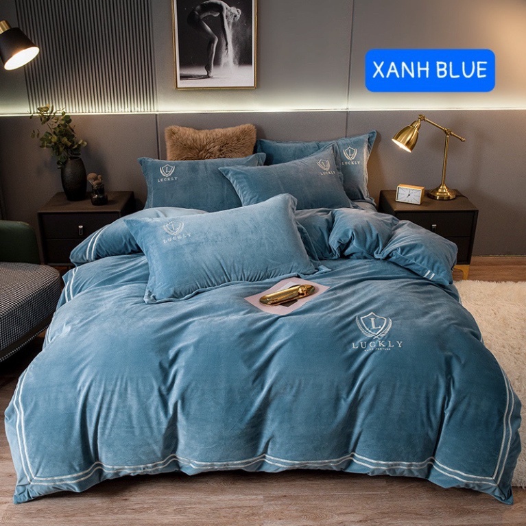 Bộ Chăn Ga Gối Nỉ Mịn LUCKY_LOẠI 1_Chất Nỉ Mịn Đanh Lỳ Không Xổ Lông, Chuẩn Đủ Kích Thước Giá rẻ