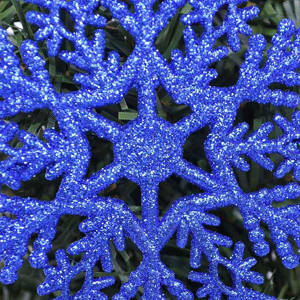 YIYU Set 6 Phụ Kiện Treo Trang Trí Cây Thông Giáng Sinh Bằng Nhựa Hình Bông Tuyết