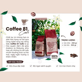 Cà Phê Nguyên Chất Rang Xay 81 cafe (coffee bột Robusta,Abarica)