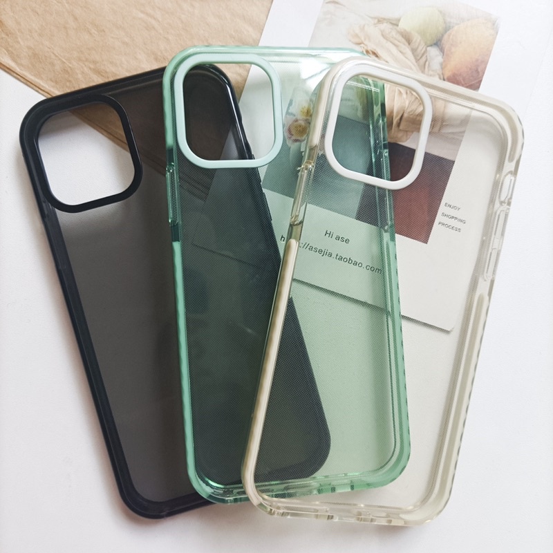 (SIÊU RẺ) Ốp lưng iphone trơn dày dặn cam nổi màu kem, đen 7plus/8/8plus/x/xr/xs/11/12/13/pro/max/plus/promax