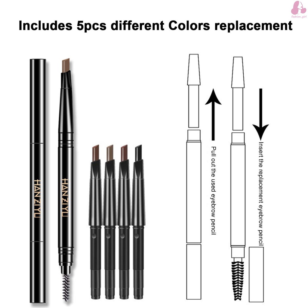 (Hàng Mới Về) Bộ Bút Chì Kẻ Lông Mày Kèm 5 Cọ Thay Thế Kháng Nước Lâu Trôi Không Lem Nhòe | BigBuy360 - bigbuy360.vn