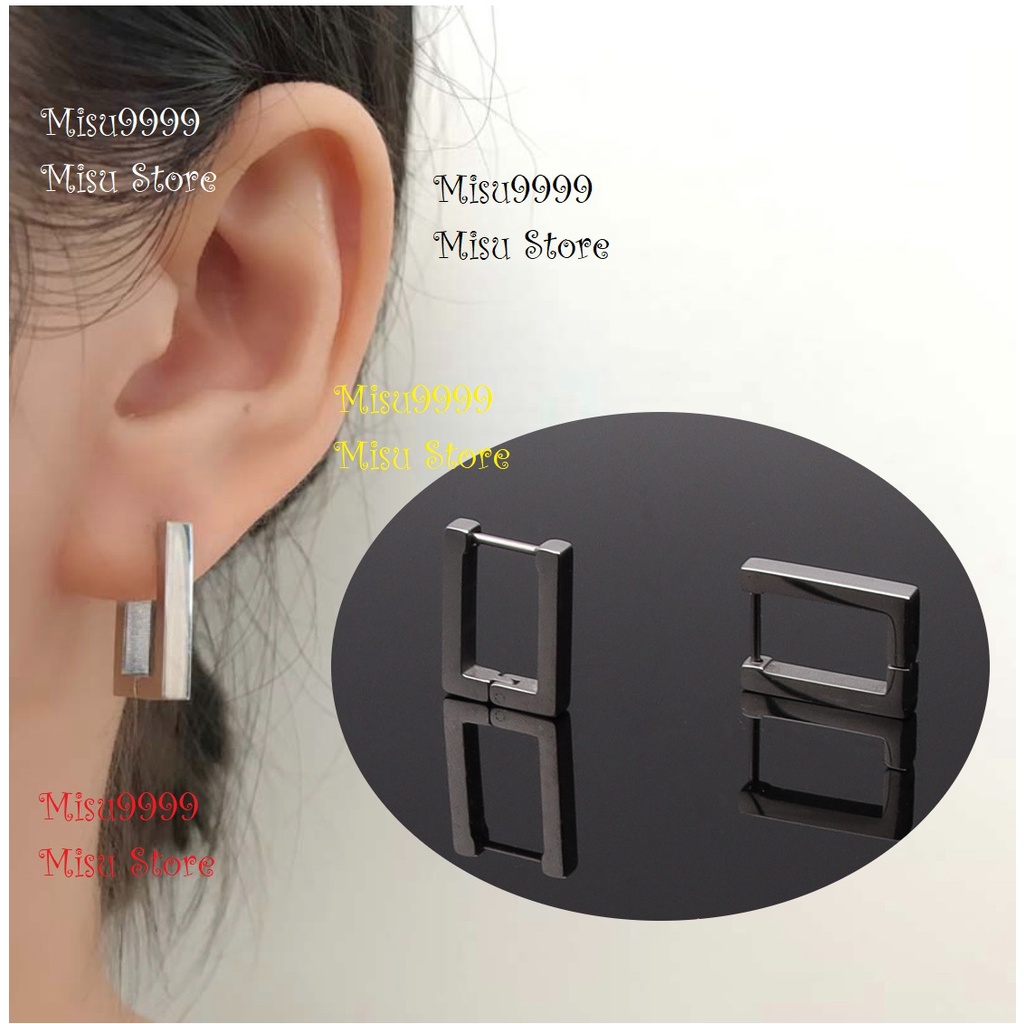 Khuyên titan chữ nhật gập chữ nhật U
