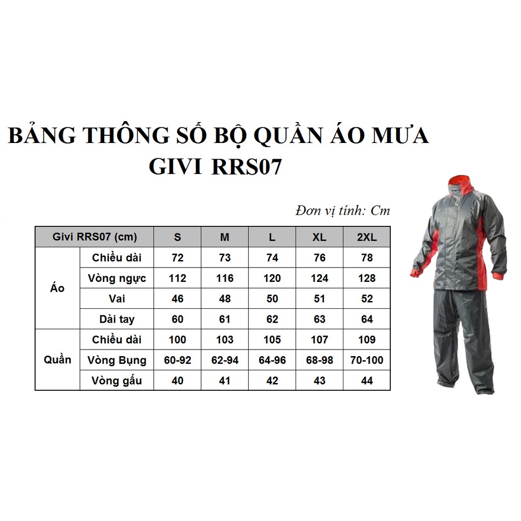 Áo mưa Givi RRS07 Black Grey