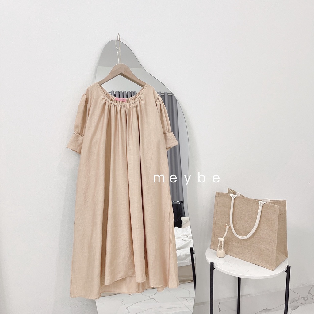 Đầm Bầu mặc nhà thiết kế dáng suông vải đũi lạnh VT-4