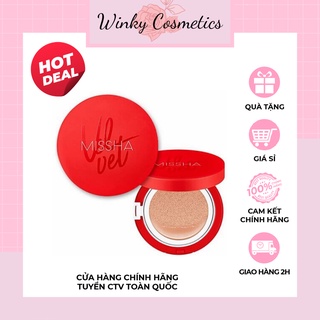 Phấn nước kiềm dầu lâu trôi Missha Velvet Finish cushion (Đỏ)