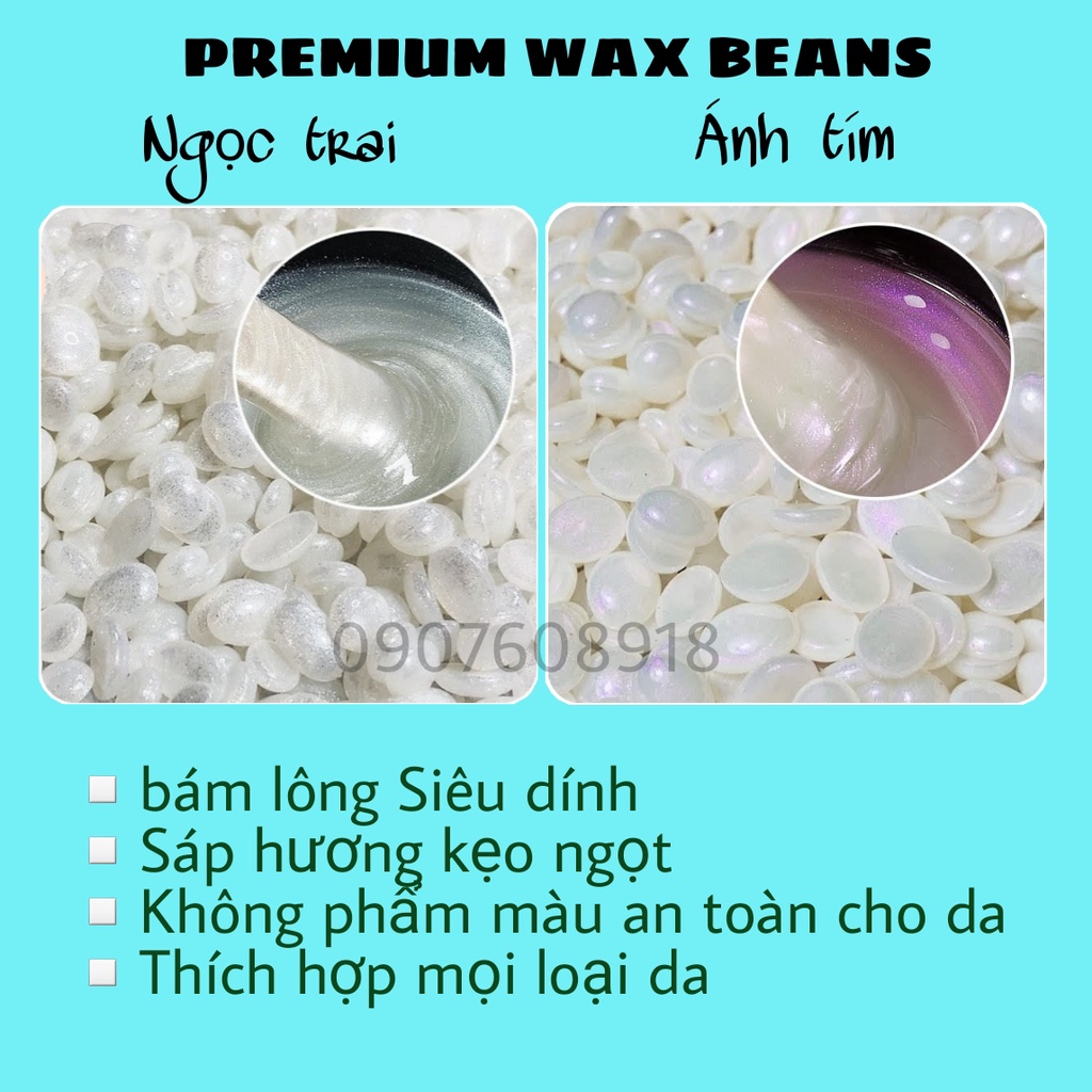 Sáp Wax Lông Ngoc Trai,Nhũ Ánh Tím Lilac 2022,Hương Kẹo,SÁp Tẩy Lông Nách,Bikini Bám Lông Tốt Dành Cho Mọi Loại Da