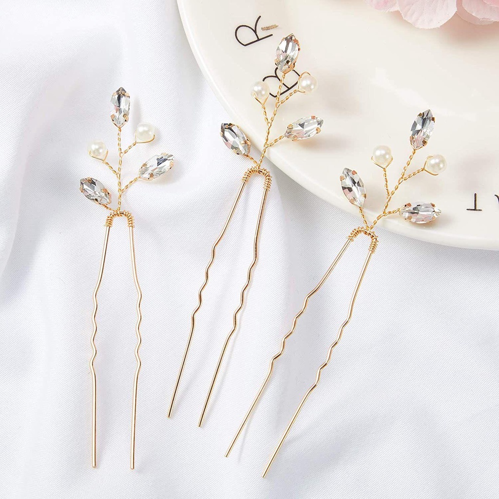 Bộ 6 Trâm Cài Tóc Phong Cách Vintage Dành Cho Cô Dâu|Kẹp Tóc Hình Hoa