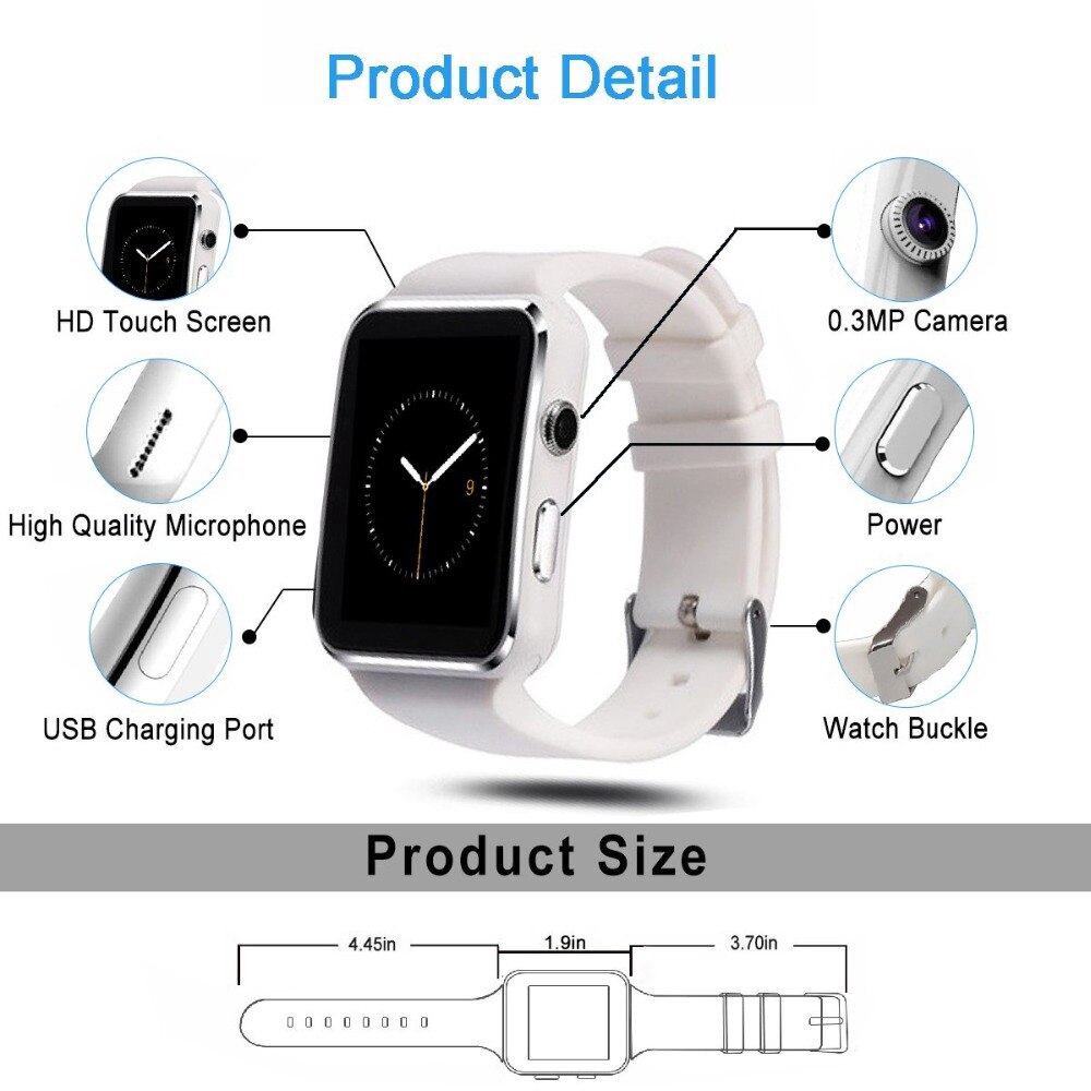 IPHONE Đồng Hồ Thông Minh Đa Chức Năng Kết Nối Bluetooth Cho Điện Thoại Ios Android