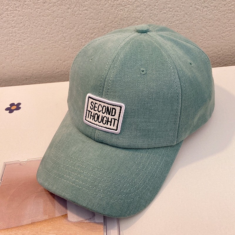 Mũ nón lưỡi trai thêu chữ SECOND THOUGHT thời trang phong cách unisex nam nữ