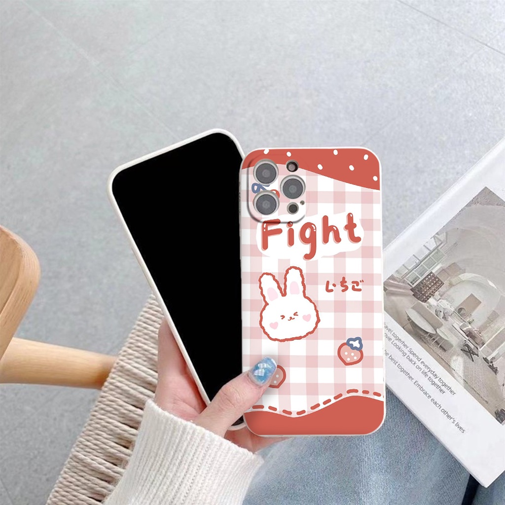 (SIÊU HÓT) Ốp điện thoại iphone họa tiết thỏ Fight phong cách hàn quốc ốp Phone 13 12/11/Max XS MAX/6 7 8 Plus vuông