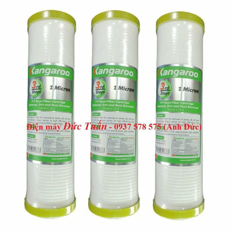 Combo 3 lõi lọc nước Kangaroo số 3 - CAM KẾT CHÍNH HÃNG 100%