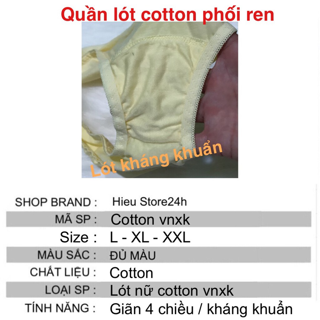 Quần Lót Nữ Cotton Phối Ren Thấm Hút Tốt ⚡FreeShip⚡ Quần lót Chất Vãi Mềm Hàng VNXK Hieu Store24h | BigBuy360 - bigbuy360.vn