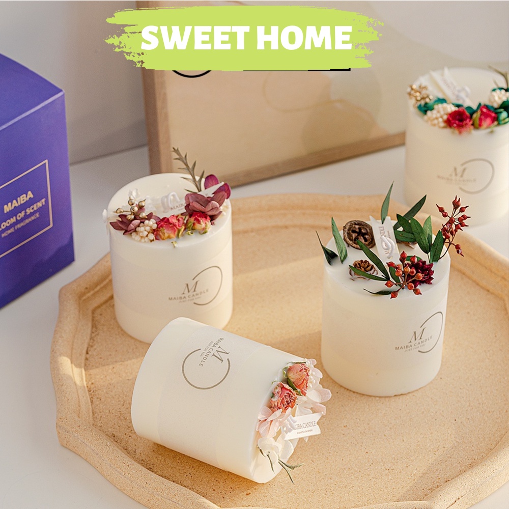 Nến thơm phòng cao cấp 4 mùa SWEET HOME làm từ sáp nguyên chất không khói hương thơm tự nhiên giúp decor phòng