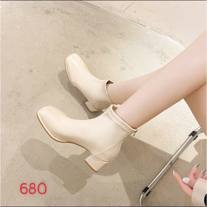 (S169) Bốt nữ lửng cổ gót 5 phân lót lông (mã 680) | BigBuy360 - bigbuy360.vn