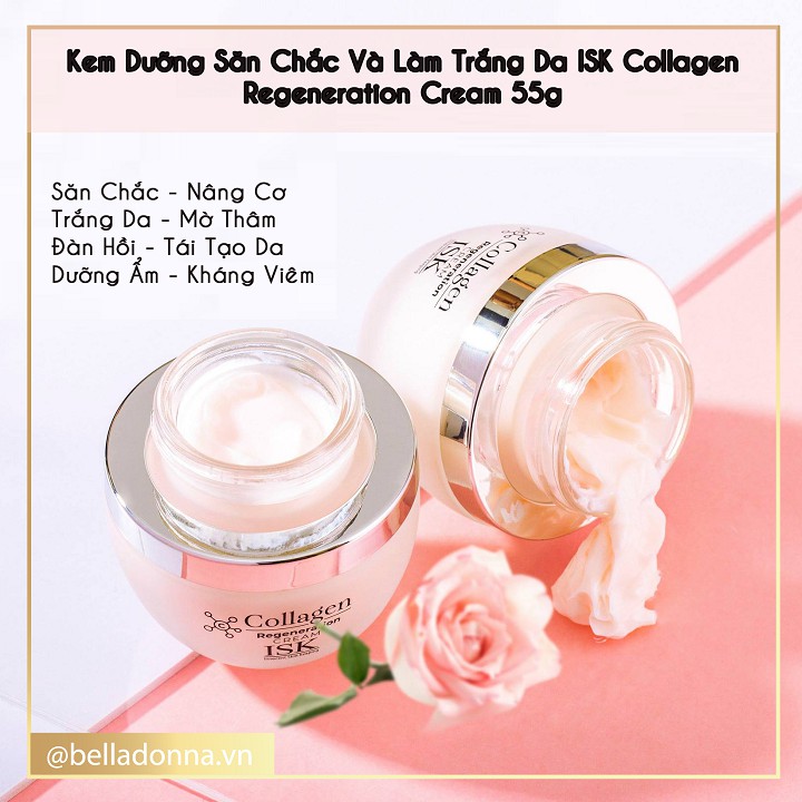 Combo Nước Hoa Hồng + Kem Dưỡng Săn Chắc Và Làm Trắng Da ISK Collagen Regeneration (130ml + 55g)