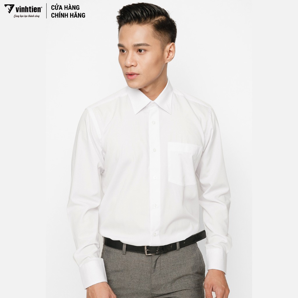 [Mã FAMALLT5 giảm 15% đơn 150K] Áo sơ mi màu dài tay classic 275 Vĩnh Tiến VT1607-015 trắng