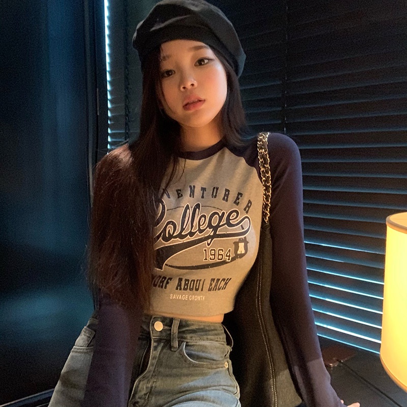 Áo Thun Nữ Dài Tay Cổ Tròn Thời Trang Hàn