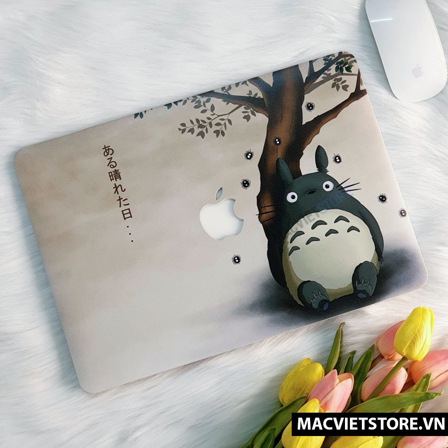 [3-IN-1] Ốp Macbook, Case Macbook Hình Totoro (Tặng Kèm Nút Chống Bụi Và Kẹp Chống Gẫy Sạc)