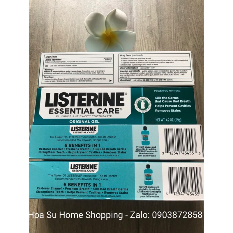 KEM ĐÁNH RĂNG LISTERINE ESSENTIAL CARE 119G MỸ [HSD: 10.2023]