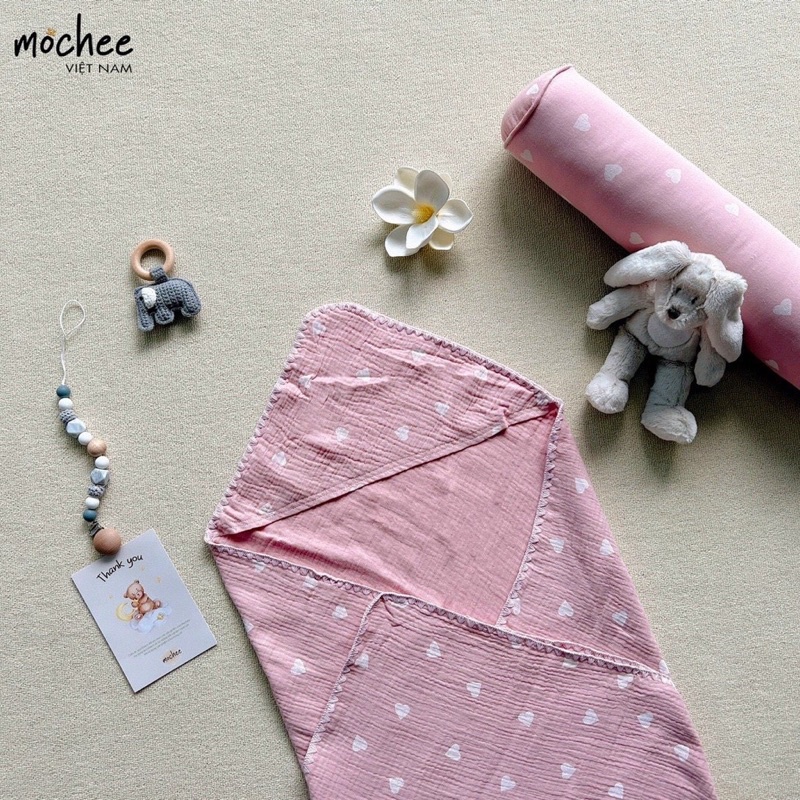 Mochee - Ủ choàng Muslin bốn mùa mềm mại, thấm hút tốt