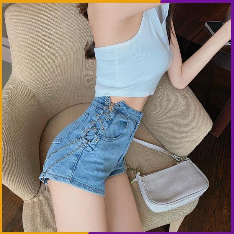 quần short jean / kaki dây xích Đan 2 bên - carotshop [Vải Đẹp]