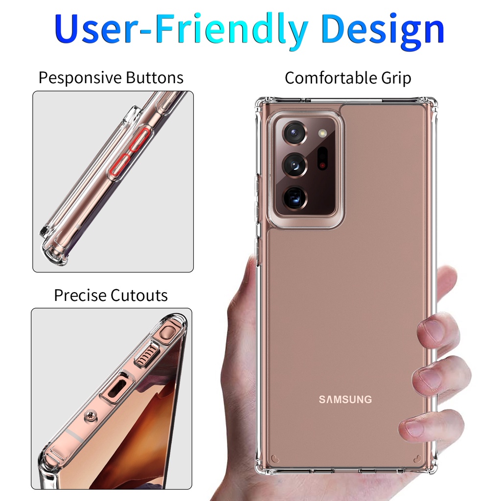 Ốp Điện Thoại PC Cứng Trong Suốt Chống Rơi Cho Galaxy S22 S21 Note 10 Plus 20 Ultra