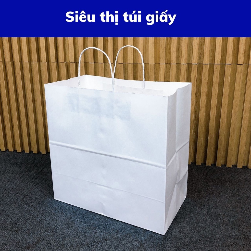 COMBO 50 CHIẾC TÚI GIẤY KRAFT S20: 33x17.5x33cm CÓ QUAI ( ẢNH THẬT)