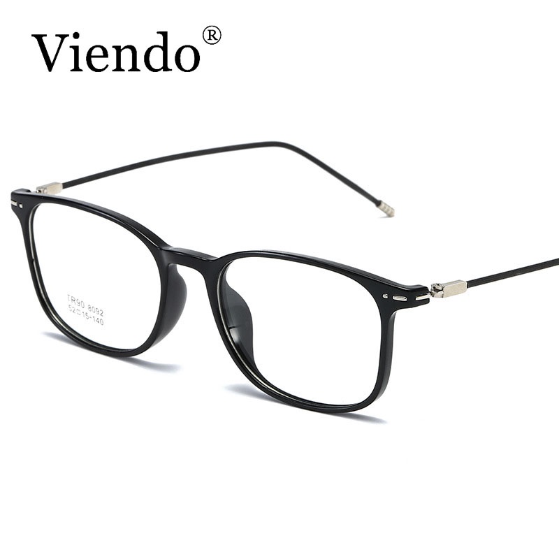 Kính cận VIENDO gọng vuông thanh mảnh thời trang có độ cận -1.00 ~ -4.00 độ cho nam và nữ