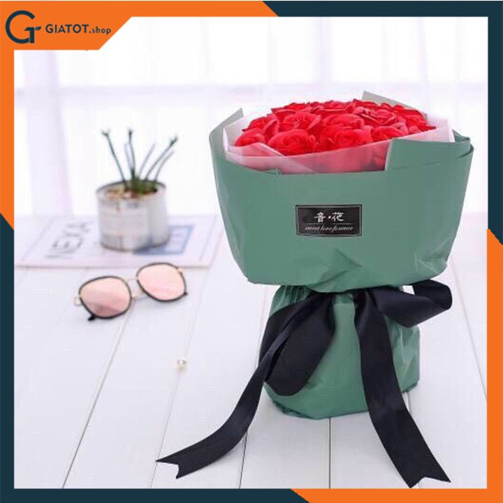 Hộp 12 Hoa Hồng Sáp Thơm Kèm Gấu Bông, Hộp hoa sáp 19 bông to - Qùa tặng ý nghĩa