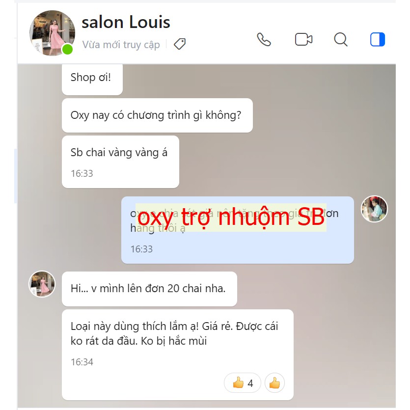 [FREE SHIP] Oxy trợ nhuộm SB - thơm,không rát, không xót da đầu - 0097